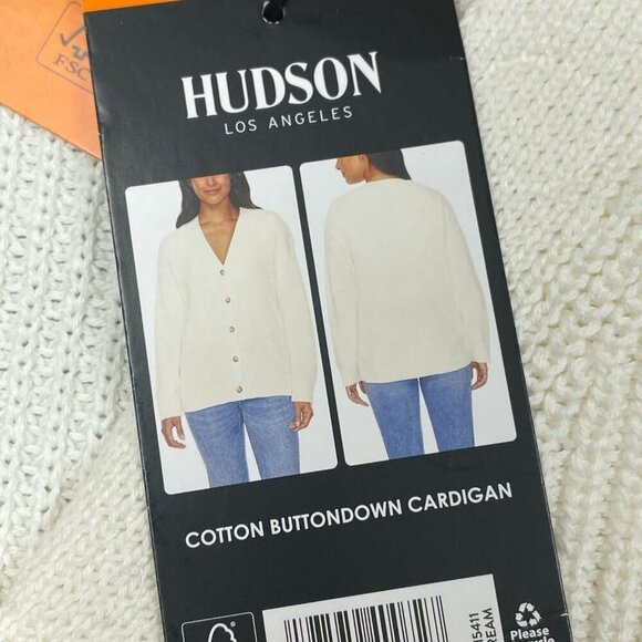 Hudson Cotton Buttondown Cardigan XXL White NWT 6531 - Picture 4 of 8